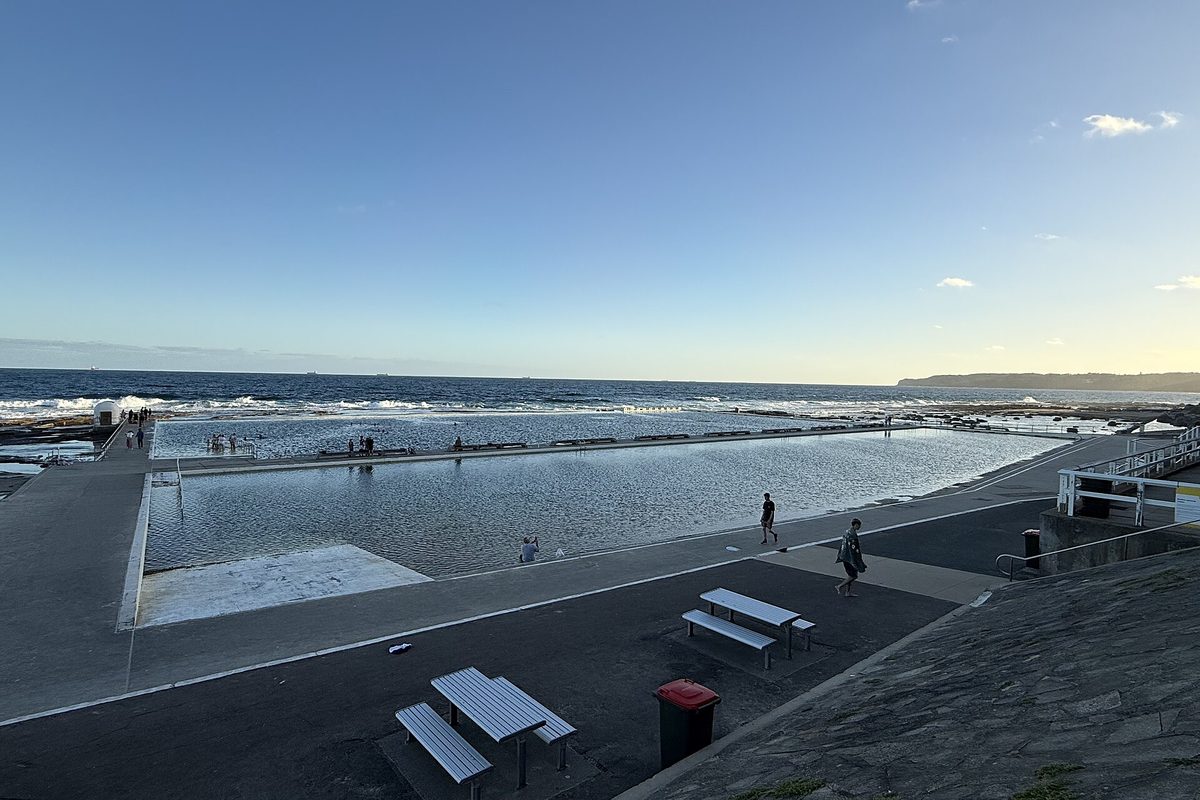 Merewether Ocean Baths, a large saltwater pool beside the surf